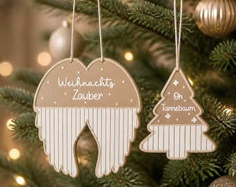 Arquivo STL 3MF para decoração de árvore de Natal, enfeite natalino para pendurar, asas, árvore de Natal, inverno, para personalização.
