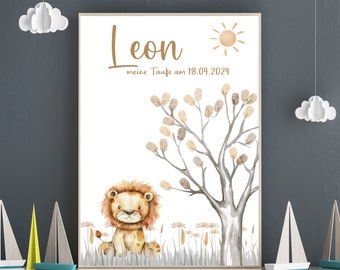 Digital file / Personalized wall art / Fingerprint tree / Fingerprint baptism / Fingerprint tree / Baptism gift