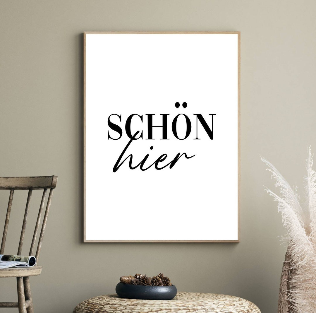 Poster Schön hier / Bild Wohnzimmer / Spruch / Zuhause / Etsy.de