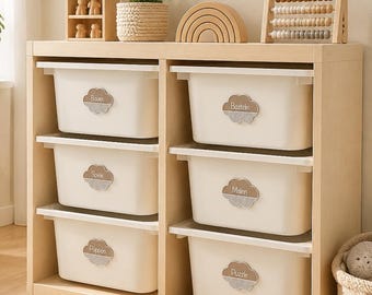 Arquivo STL 3MF para impressão 3D de placas para quarto infantil e organizadores de prateleira Trofast.