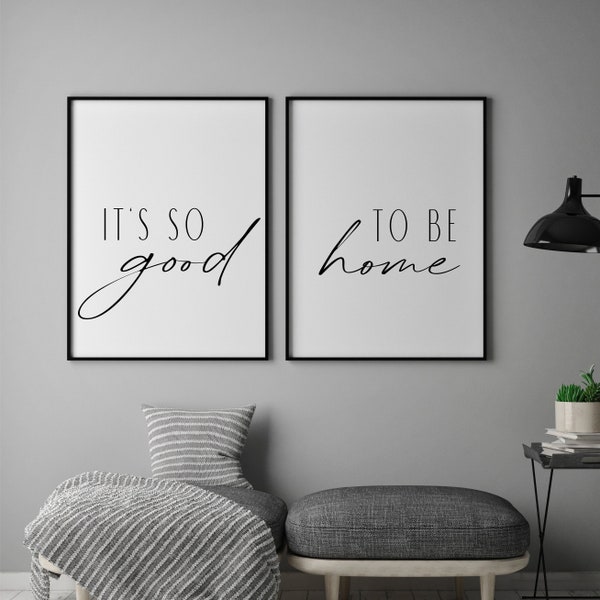 Poster 2er Set / Home / Bild Wohnzimmer / Geschenk Umzug / Einweihung / Posterset Home / wahlweise DIN A4 oder DIN A3, ohne Bilderrahmen