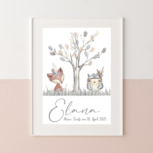 Personalized Mural / Fingerprint Tree / Fingerprint Baptism / - Etsy