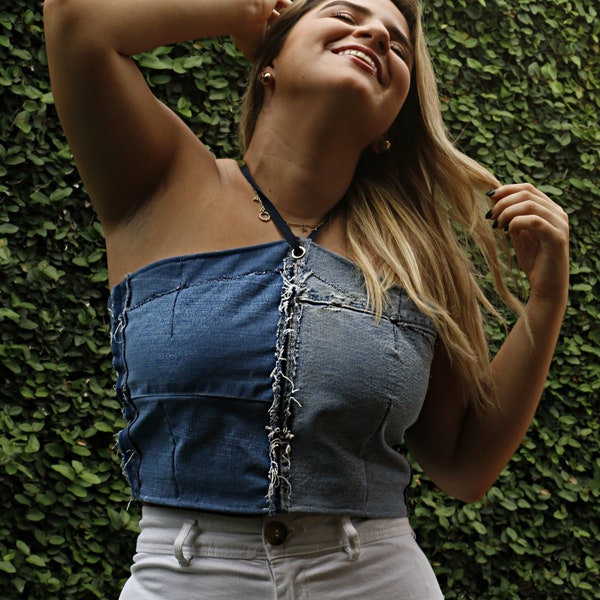 Women's Easy-to-Make Denim Halter Top