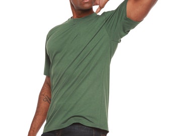 Men's Bamboo Viscose Organic T-Shirt - Breathable Silky Soft Bamboo Tee - Everyday Crew Neck Short Sleeve Tshirt