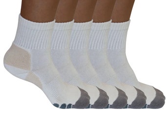 High Performance Crew Bamboo Viscose Socks Unisex White Color - 5-pack