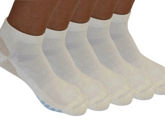 High Performance Anklet Bamboo Viscose Socks Unisex White Color - 5-pack