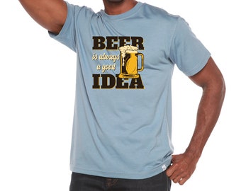 Beer Idea Men's Bamboo Viscose/Organic Cotton Short Sleeve Graphic T-Shirt
