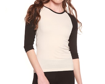 Bamboo Viscose 3/4 Sleeve T-Shirt: Soft Blend, Women's Baseball Tee