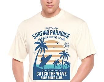 Surfing Paradis Men's Bamboo Viscose/Organic Cotton Short Sleeve Graphic T-Shirt