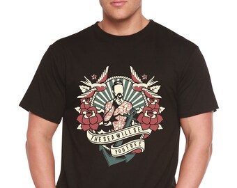 The Sea Will Men's Bamboo Viscose/Organic Cotton Short Sleeve Graphic T-Shirt