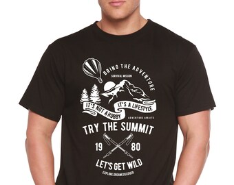 Try The Summit Men's Bamboo Viscose/Organic Cotton Short Sleeve Graphic T-Shirt