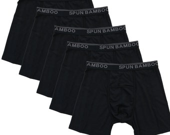 Herren Bambus Viskose Boxer Briefs Unterwäsche schwarze Farbe - 5er-Pack