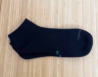 Black Bamboo Viscose No Show Socks: Full Cushion Running Tennis Anklet