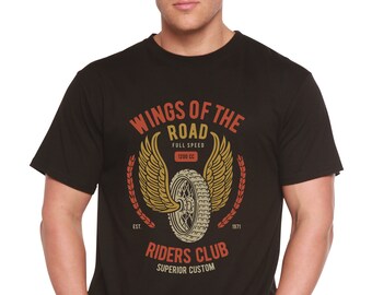 Wings Of The Road Men's Bamboo Viscose/Organic Cotton Short Sleeve Graphic T-Shirt