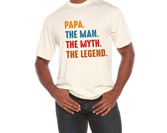 Papa, the Man, the Myth, the Legend Men's Bamboo Viscose/Organic Cotton Short Sleeve Graphic T-Shirt