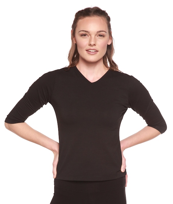 Bambus Viskose Top mit V-Ausschnitt : Frauen 3/4 rmel T-Shirt - Etsy  Schweiz