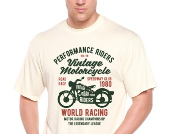 Vintage Motorcycle Men's Bamboo Viscose/Organic Cotton Short Sleeve Graphic T-Shirt