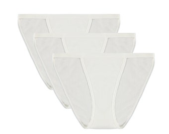Women's Bamboo/Cotton Bikini Style Underwear Natural Color - 3-pack