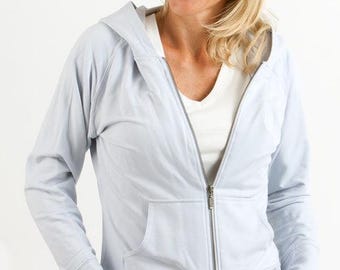 Bamboo French Terry Zip Hoodie - Arctic Ice - Women's Sweatshirt