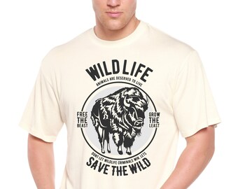 Wild Life Men's Bamboo Viscose/Organic Cotton Short Sleeve Graphic T-Shirt