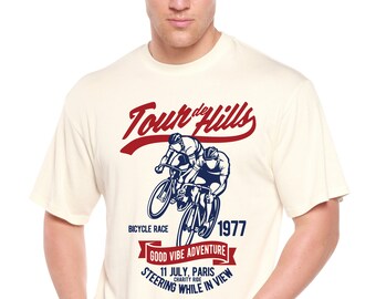 Tour De Hills Men's Bamboo Viscose/Organic Cotton Short Sleeve Graphic T-Shirt
