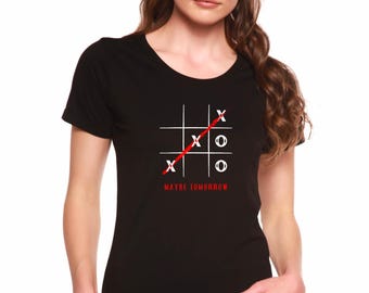 Maybe Tomorrow Women's Bamboo Sleeve Scoop Neck Graphic T-Shirt