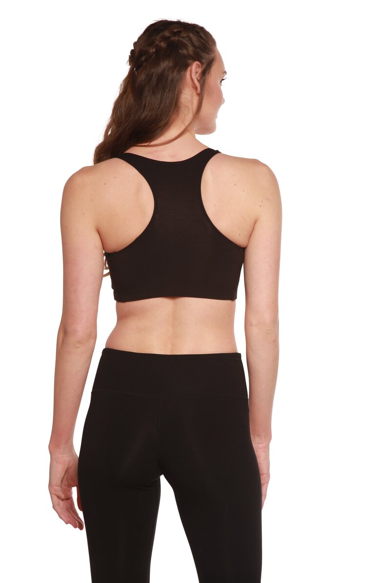 Spun Bamboo Women's Bamboo/Cotton Sports Bra in Black Etsy