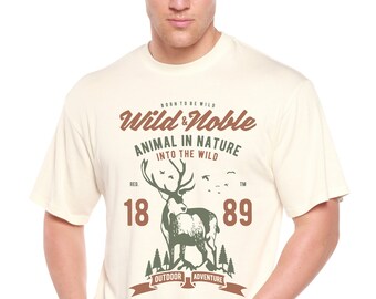 Wild And Noble Men's Bamboo Viscose/Organic Cotton Short Sleeve Graphic T-Shirt