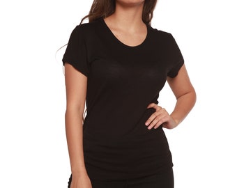 Women's 100% Bamboo Viscose Scoop Neck Short Sleeve T-Shirt