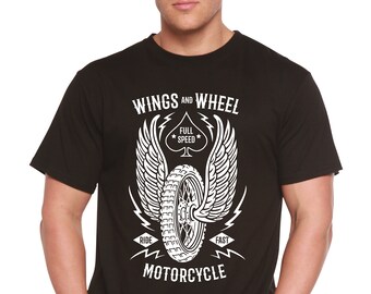Wings And Wheel Men's Bamboo Viscose/Organic Cotton Short Sleeve Graphic T-Shirt