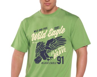 Wild Eagle Men's Bamboo Viscose/Organic Cotton Short Sleeve Graphic T-Shirt