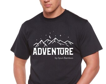 ADVENTURE PRINTED Men's Bamboo Viscose/Organic Cotton Short Sleeve Graphic T-Shirt