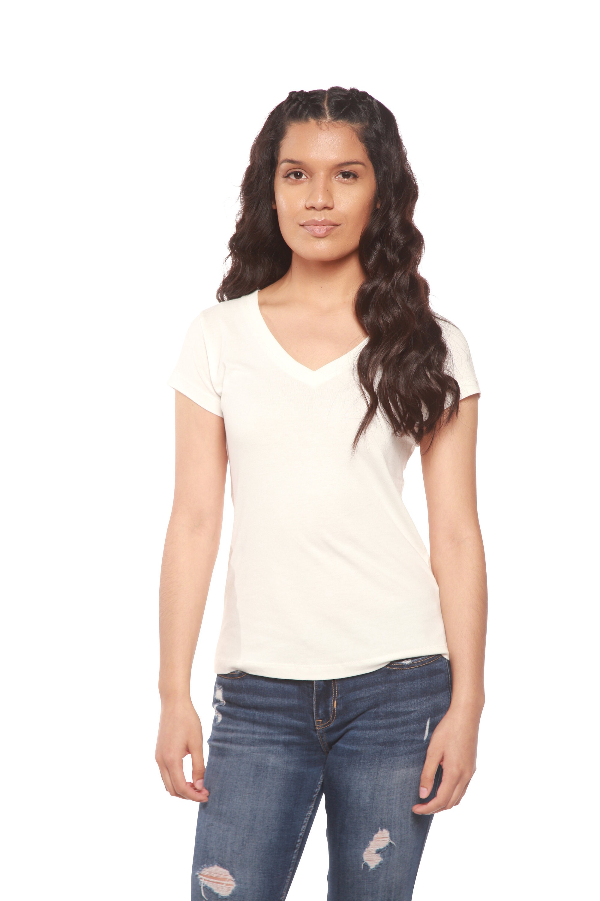 Women's Bamboo Viscose/cotton V-neck Cap Sleeve T-shirt -  Canada