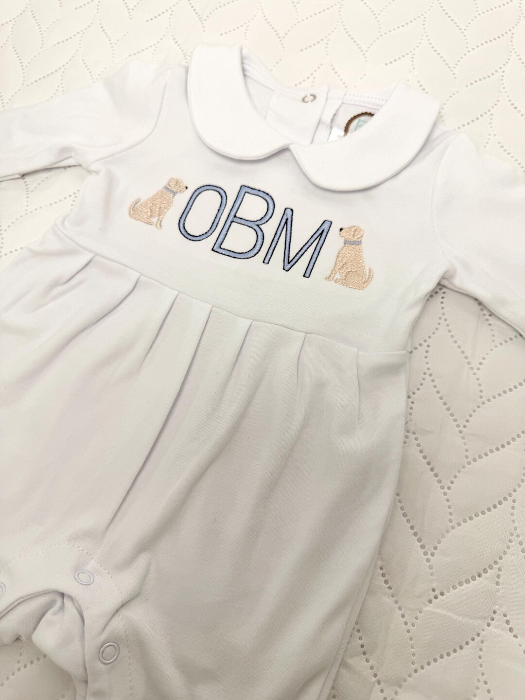 baby boy white front snap animal footie main image 1