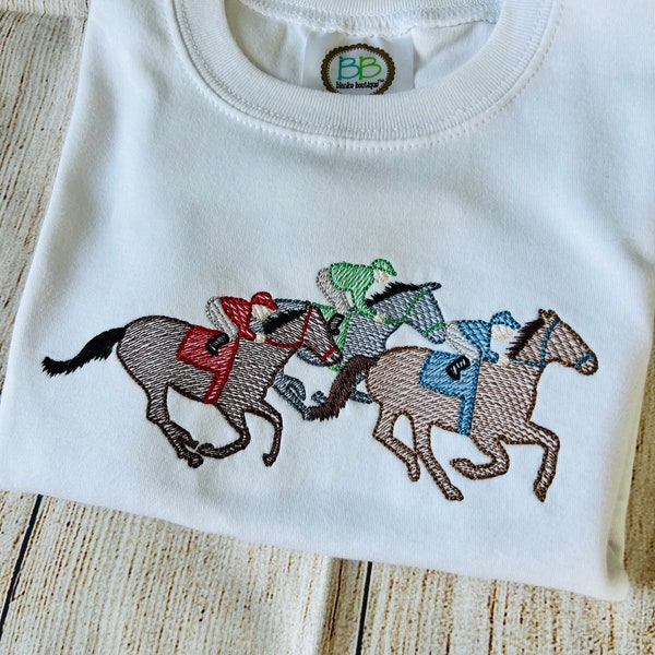 Personalized Derby Horse Race Shirt - Custom Monogram Embroidery for boys