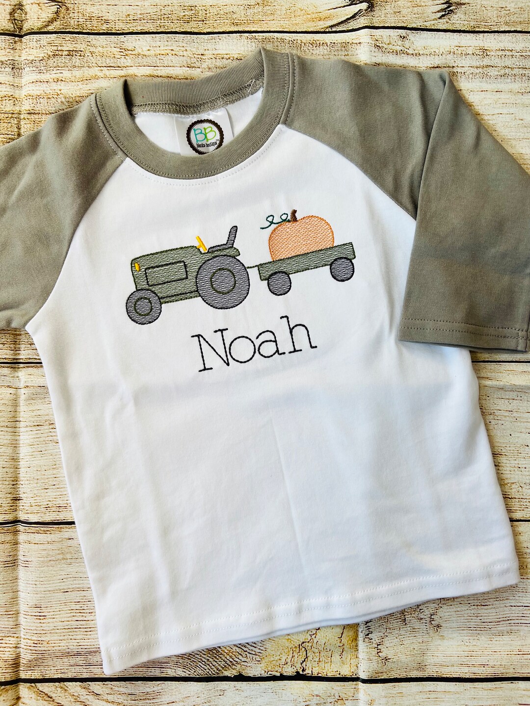 Boys Fall Tractor Shirt Embroidered Fall Boy Outfit Boys - Etsy