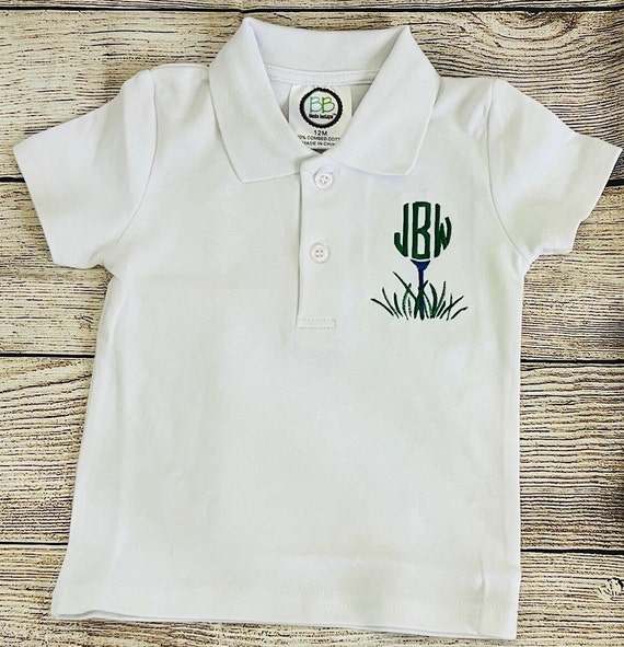 Boys Golf Monogram Polo Shirt, Embroidered for kids and toddlers