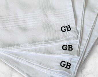 Monogram handkerchief for men: Embroidered custom