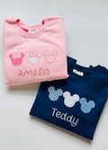 Monogrammed Mouse Trio Sweatshirt: girls and boys embroidered toddler and Big Kid Sizes