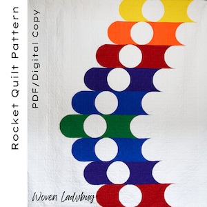 Rocket Quilt PDF Pattern - Modern - Minimalist - Negative Space - Throw - Twin - Double