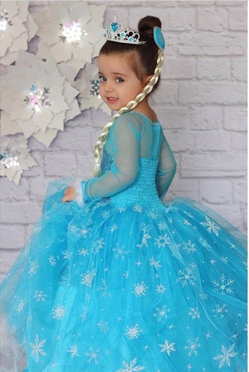 Frozen Elsa Tutu Dress Elsa Fancy Dress Birthday Party Handmade Kids Dress Elsa Costume