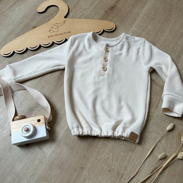 Long sleeve shirt - basic - ecru