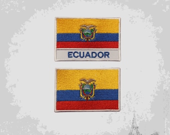 ECUADOR FLAG embroidered iron-on PATCH SOUTH AMERICAN EMBLEM applique SOUVENIR