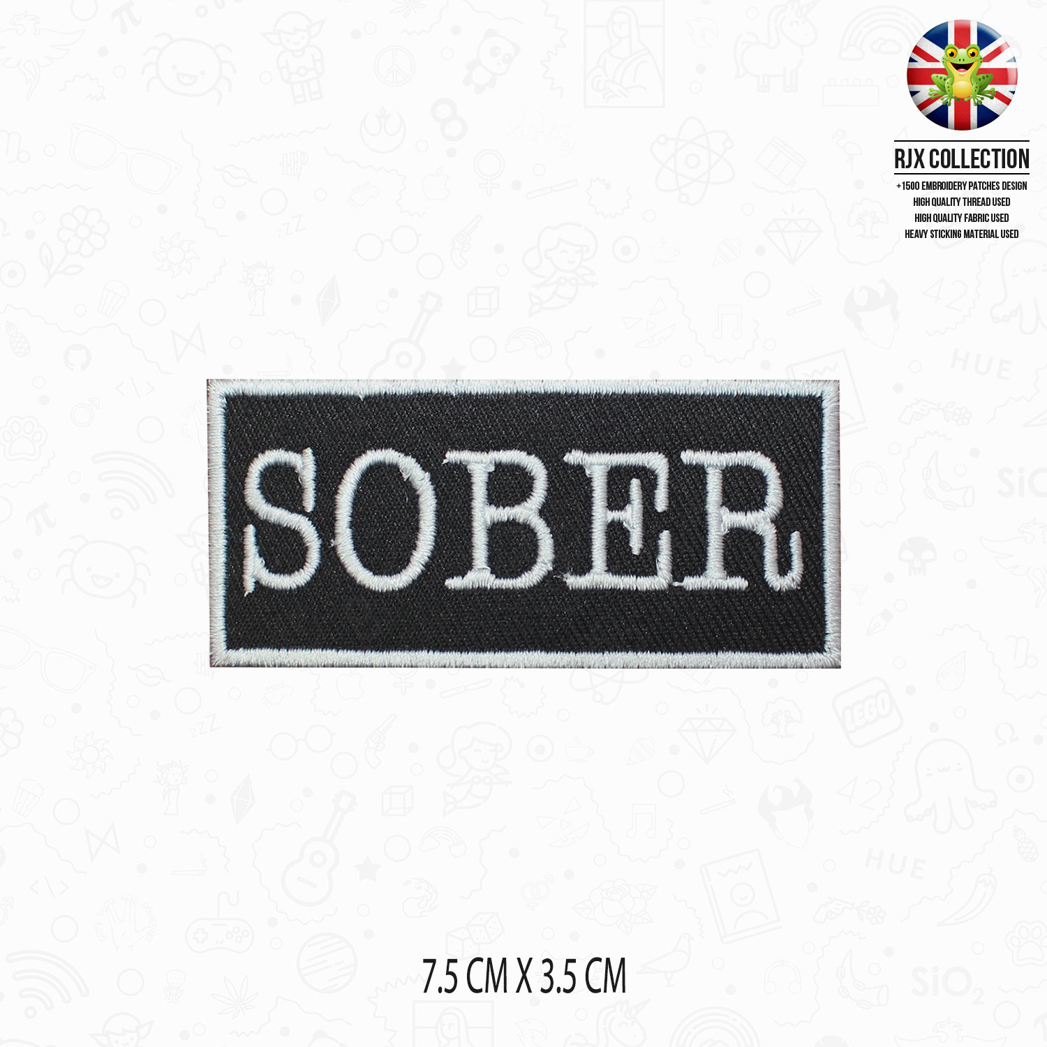 Alcoholics Anonymous Clean & Sober Embroidered Recovery Patch Set