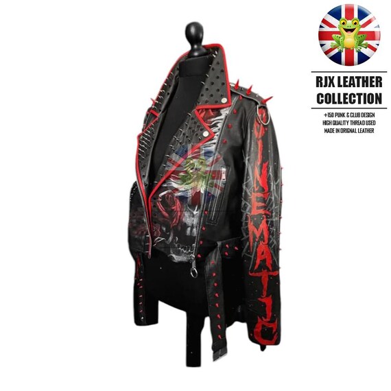 Skeleton Horror Jacket Skull Flower Leather Jacket