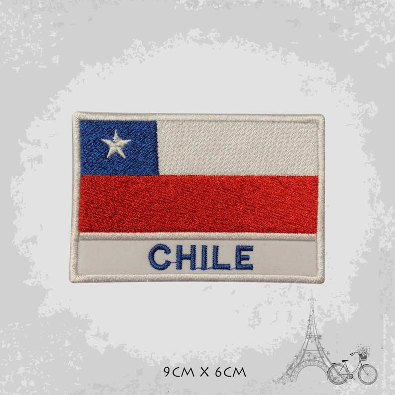 Chile National Flag Embroidered Iron On Patch Sew On Badge Applique Country National Flag