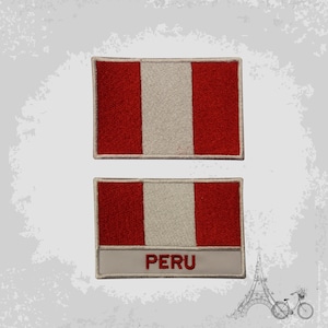Bandeira nacional do Peru bordada em ferro em remendo costurado em emblema aplique bandeira nacional do país