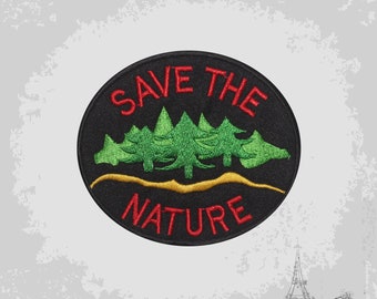 Save the Nature Novelty Message Embroidered Iron On Patch Sew On Badge Applique