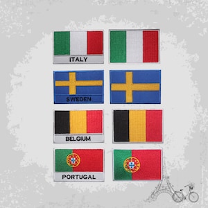National Flag Italy Sweden Belgium Portugal Embroidered Iron On Patch Sew On Badge Applique Country National Flag