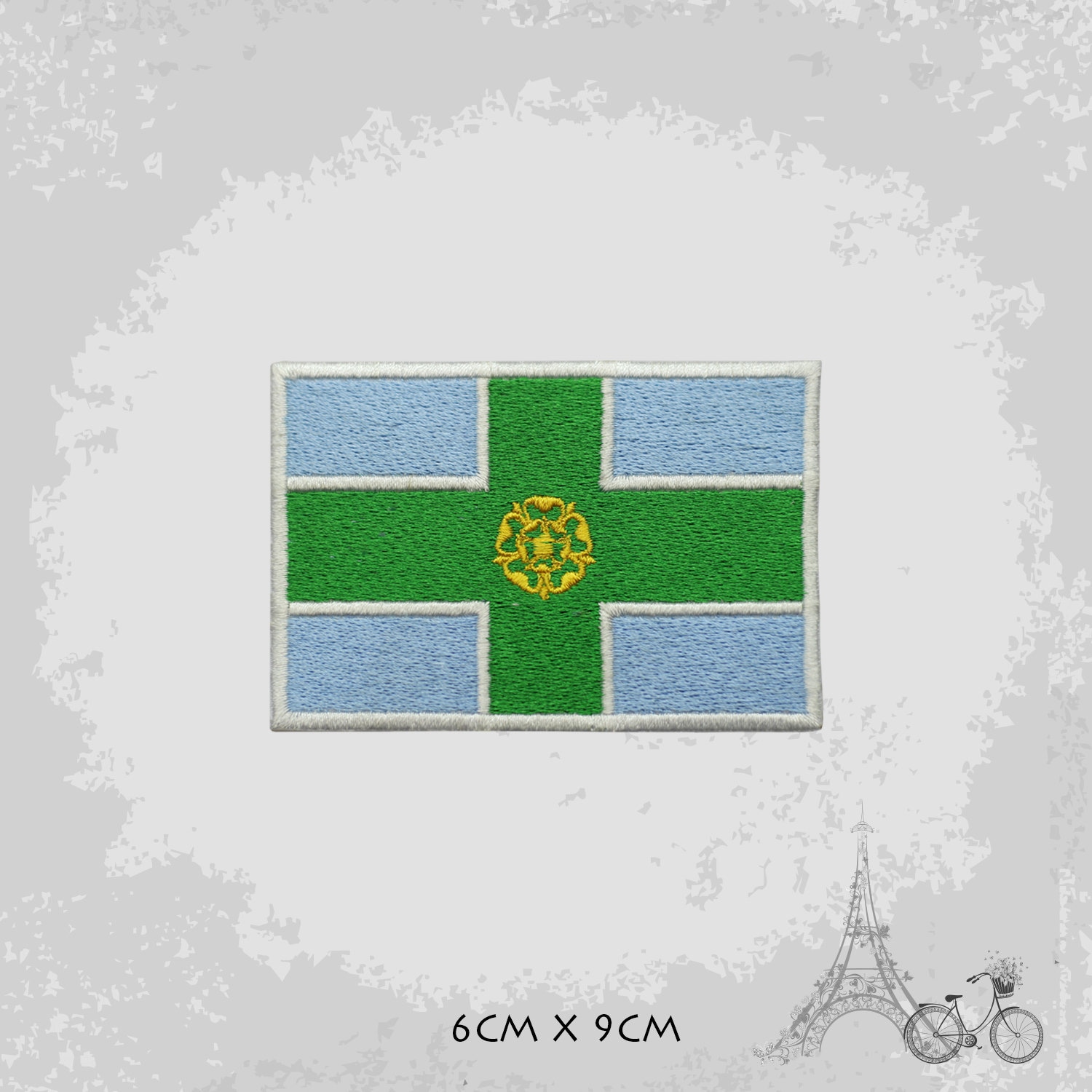 Derbyshire County Flag Patch Iron On Patch Sew On Embroidered - Foto 11